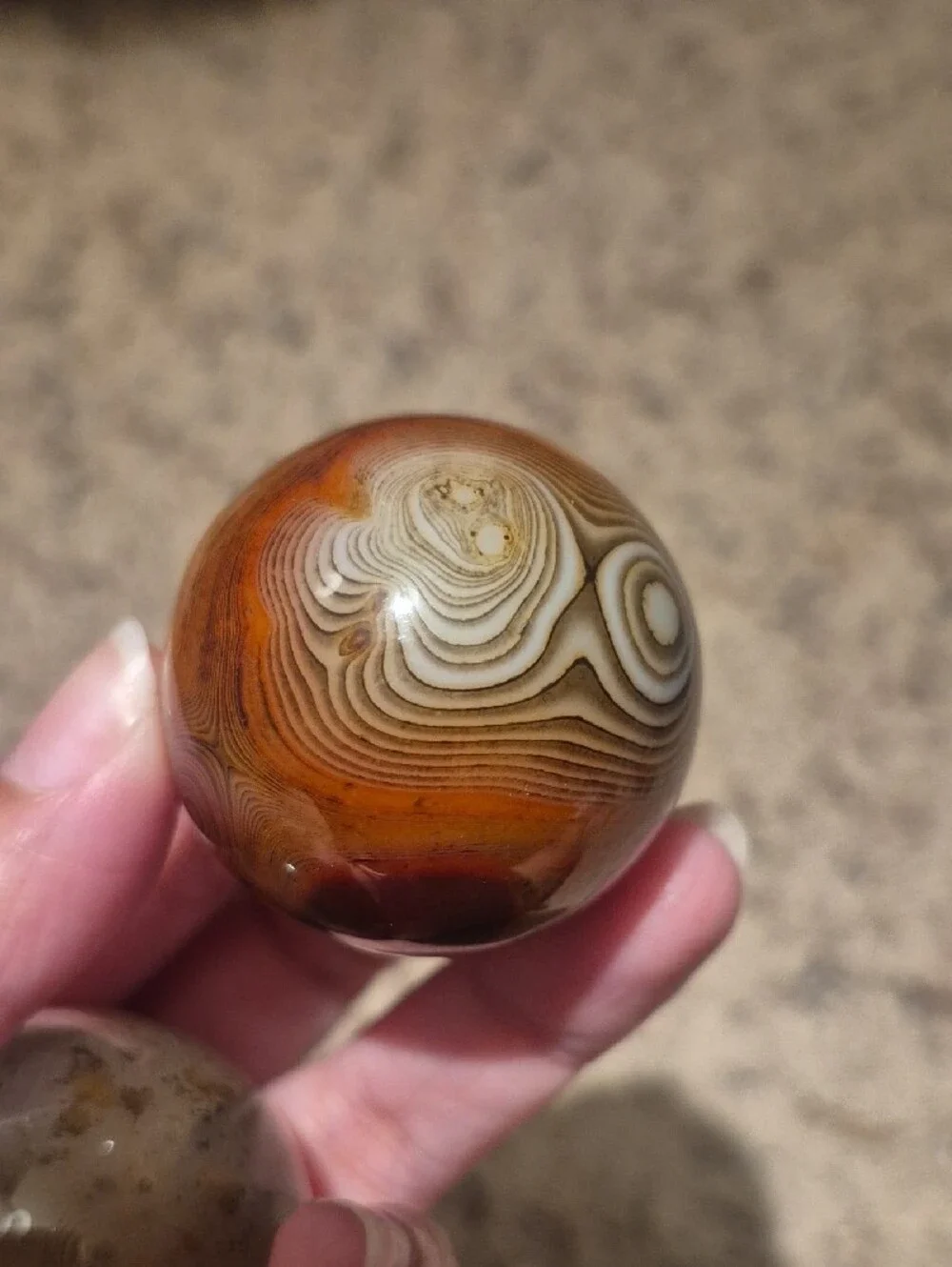 Silk Banded Agate Sardonyx Spheres in Brown and Tan - Set of 2
